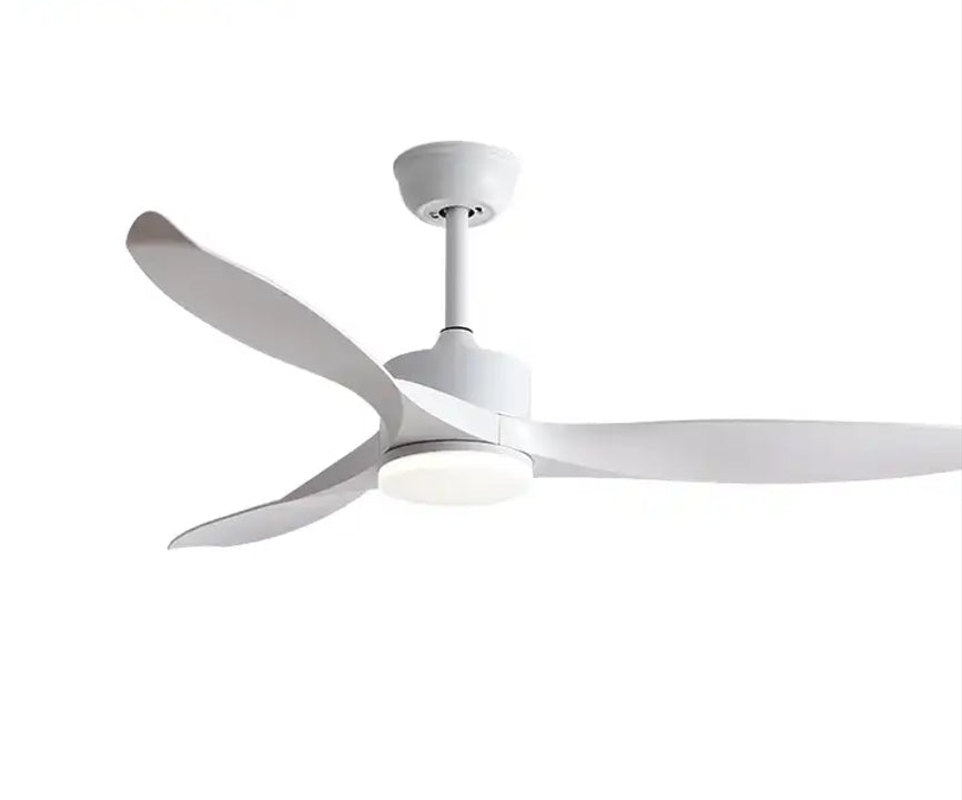 Classic Three Blades 52 inch DC Motor Ceiling Fan White 6 Speed Remote & LED Light