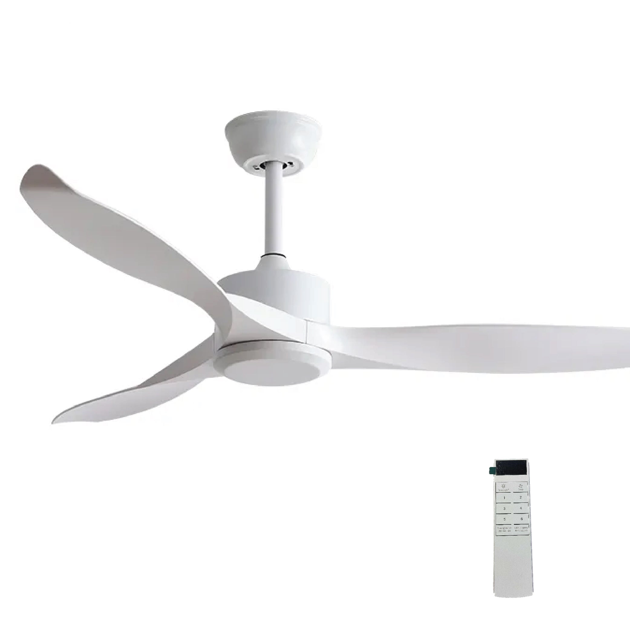 Classic Three Blades 52 inch DC Motor Ceiling Fan White with 6 Speed Remote