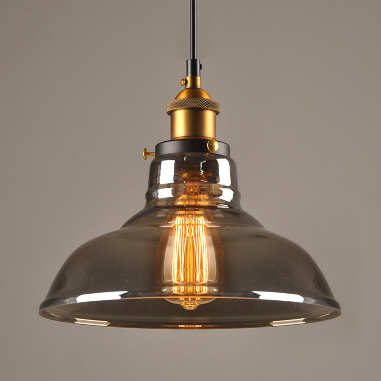 Smoky Grey Glass Pendant Lights with FREE filament lamp