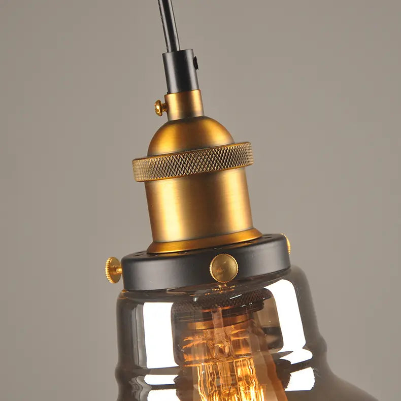 Smoky Grey Glass Pendant Lights with FREE filament lamp