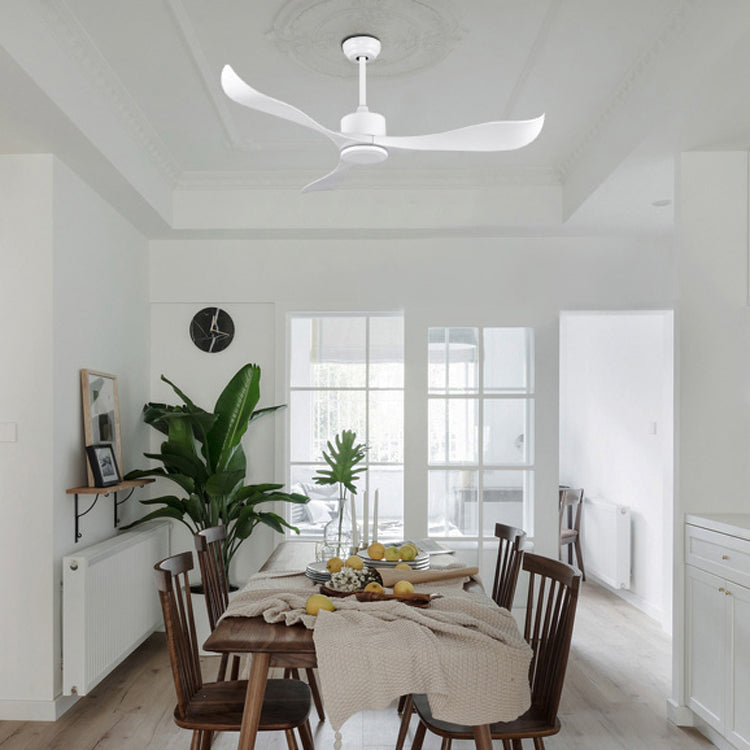 Classic Three Blades 52 inch DC Motor Ceiling Fan White with 6 Speed Remote