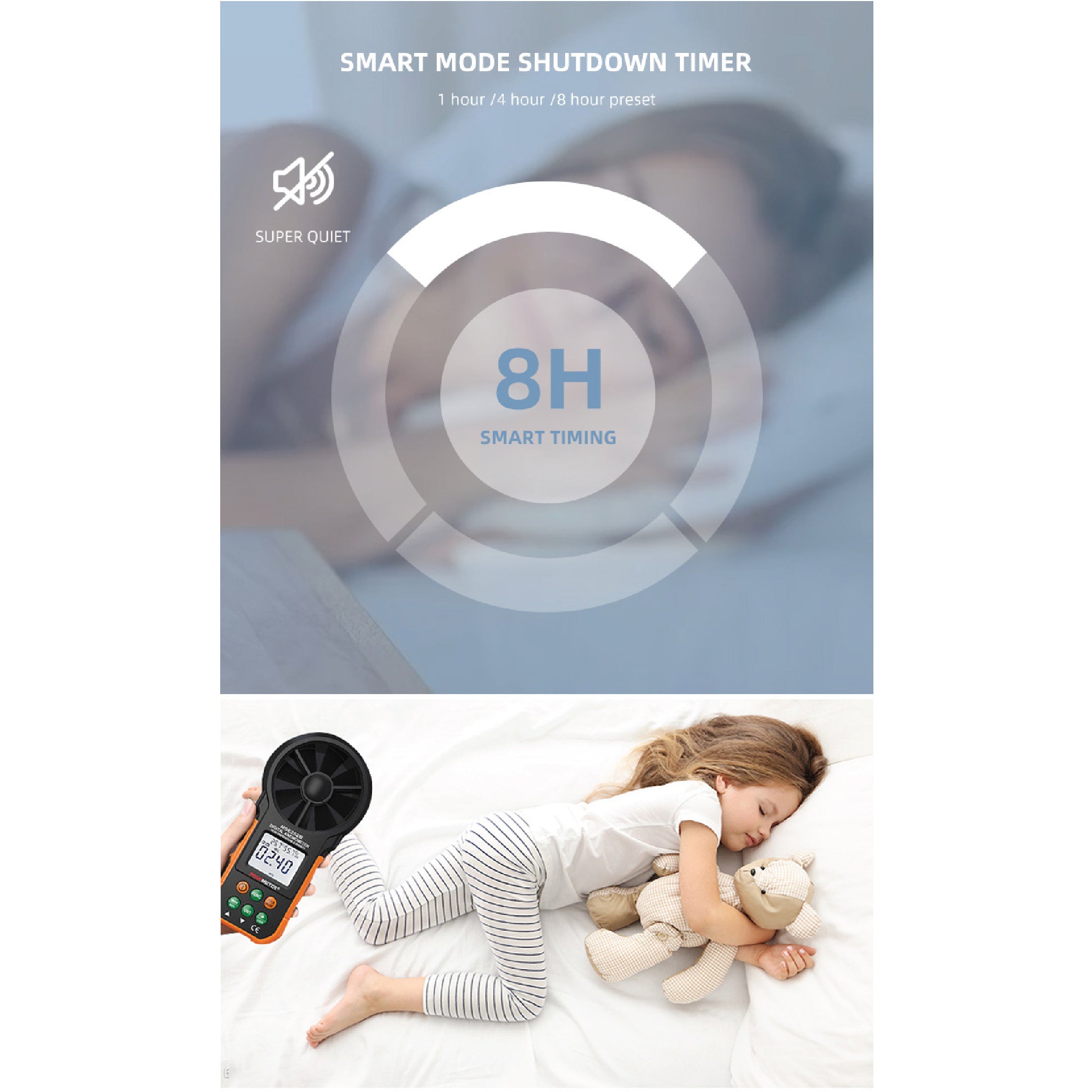 Flush Close to Ceiling Mount ABS DC Motor Ceiling Fan With 6 speed Remote