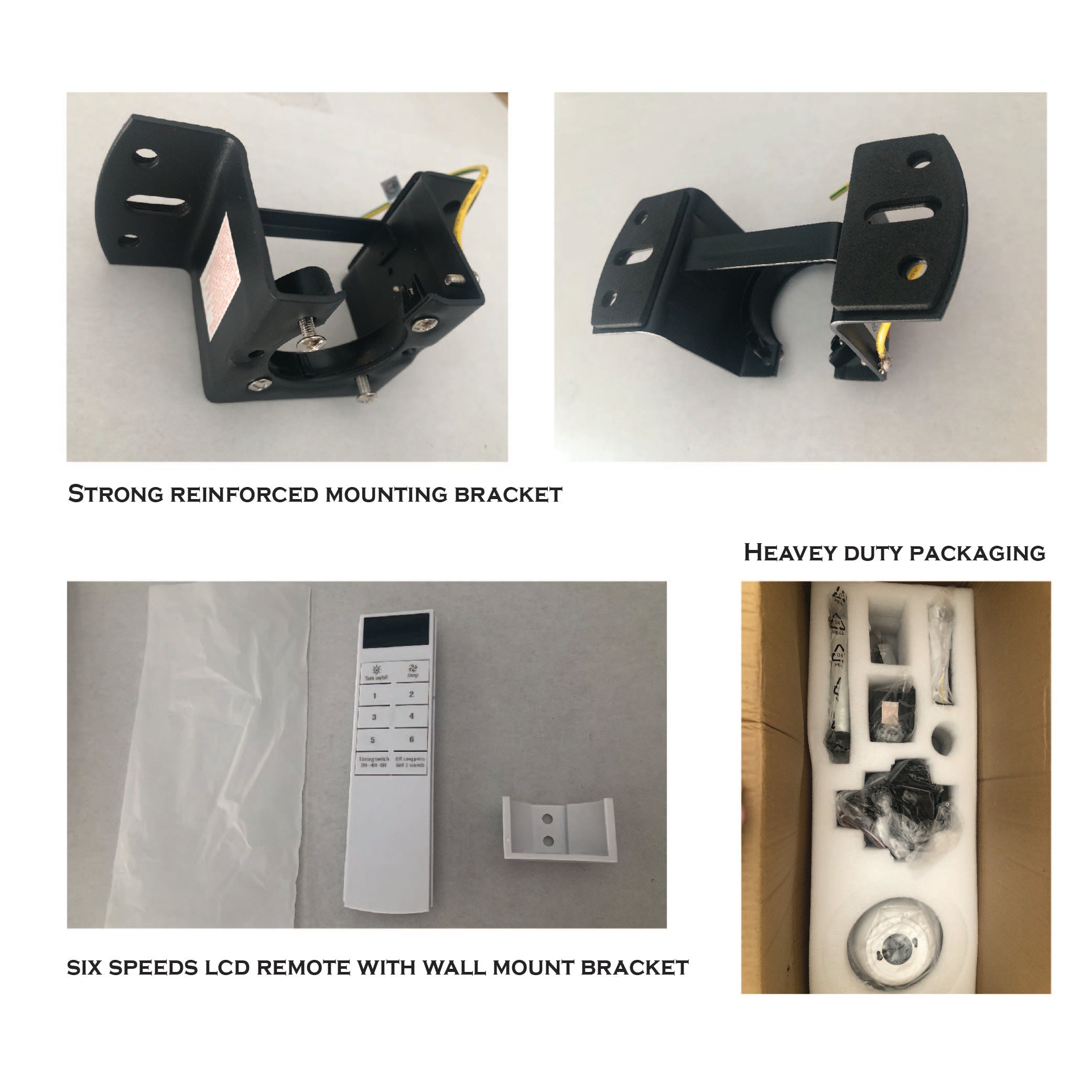 Classic Three Blades 52 inch DC Motor Ceiling Fan White 6 Speed Remote & LED Light