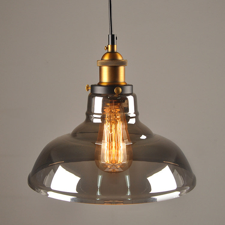 Smoky Grey Glass Pendant Lights with FREE filament lamp