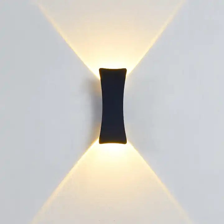 Sleek Line Decorative Up & Down Exterior Wall Light in Black IP65