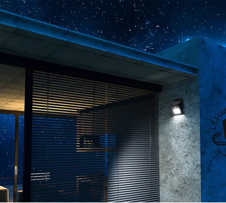 2Pack Waterproof LED Outdoor Solar Wall Light Motion Sensor Daylight Sensor