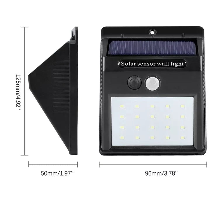 2Pack Waterproof LED Outdoor Solar Wall Light Motion Sensor Daylight Sensor