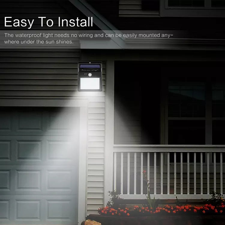 2Pack Waterproof LED Outdoor Solar Wall Light Motion Sensor Daylight Sensor